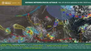 Clima || SE PREVÉN LLUVIAS INTENSAS EN BAJA CALIFORNIA SUR Y MUY FUERTES EN SONORA, SINALOA, CHIHUAHUA, DURANGO, ZACATECAS, NAYARIT, JALISCO, GUERRERO, OAXACA Y CHIAPAS